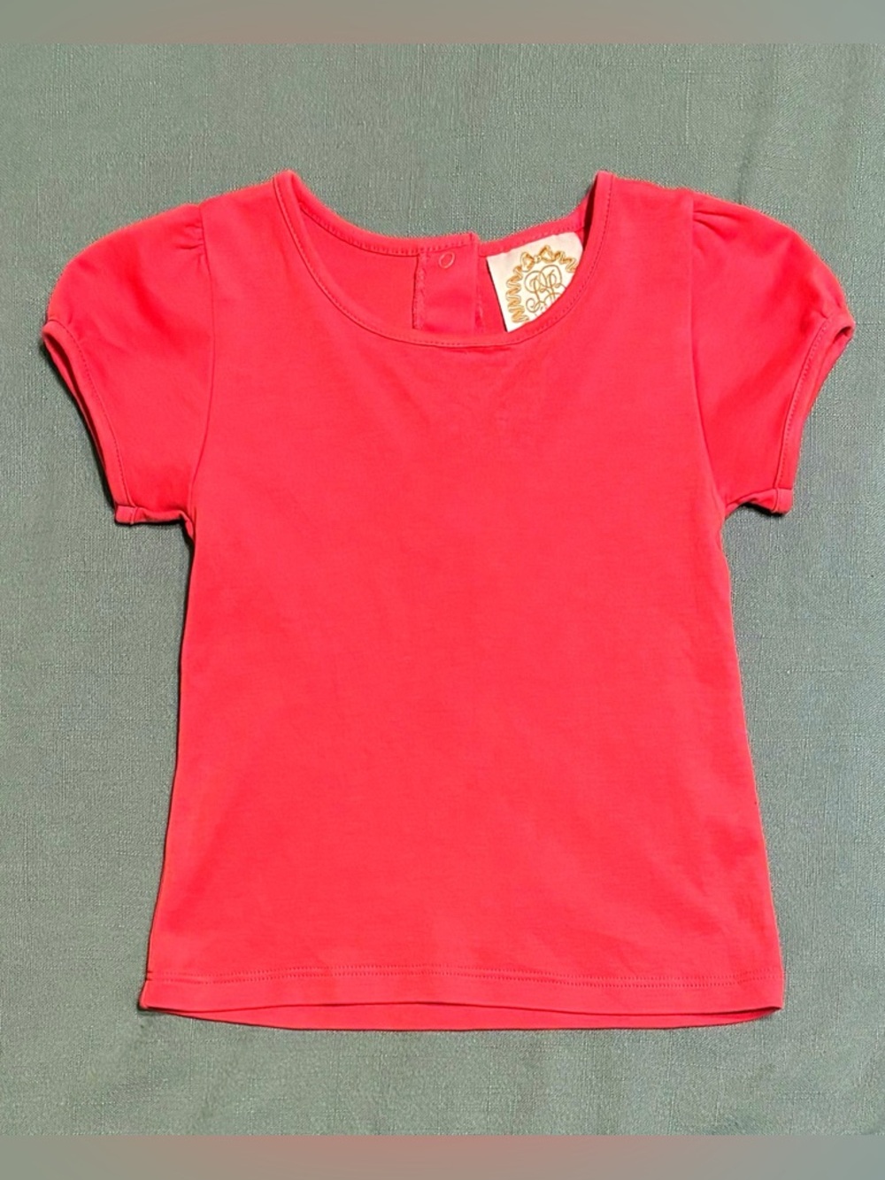 The Beaufort Bonnet Company Coral-Pink Short Puff Sleeve Tee
